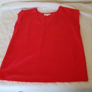Kenar Red Sleeveless Blouse